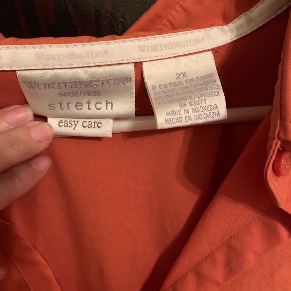 Orange button down - Picture 3 of 4